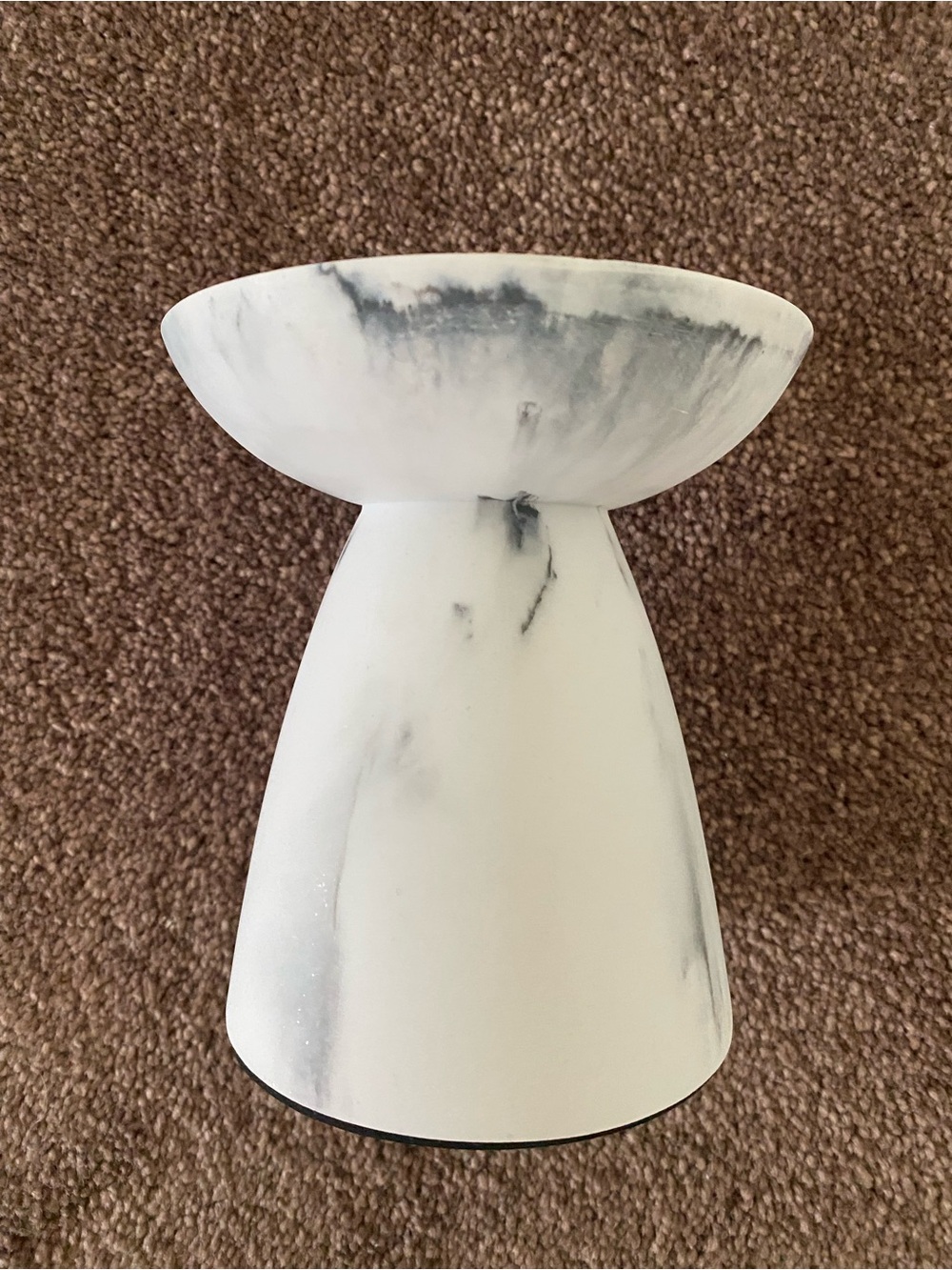 Bath & Body Works White and Gray Marble-Effect Pedestal Candle Holder NWT - Picture 3 of 6